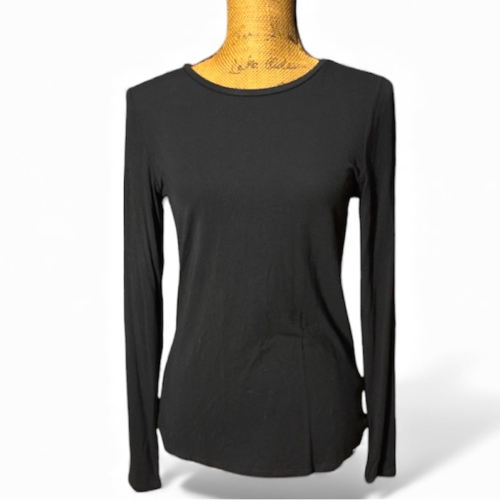 Calvin Klein Liquid Jersey black long sleeve shirt Women’s size small | bb